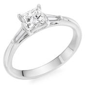Platinum 1.21ct E VS2 Princess Cut Diamond Engagement Ring image
