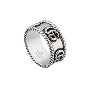 GG Marmont 9mm Aged Silver Ring Size L