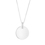 Sterling Silver Solid 17mm Disk Necklace image