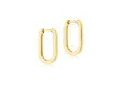 9ct Yellow Gold Rectangular Hoop Creole Earrings image