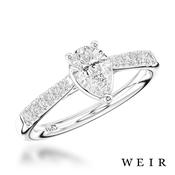 Platinum pear shape cut diamond engagement ring image