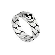 GG Interlocking 5.5mm Sterling Silver Gourmette Ring