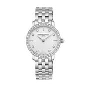 Classics Slimline Diamond 25mm, White Dial, Quartz Movement, Stainless Steel Watch