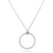 18k White Gold Diamond Circle of Life Necklace image