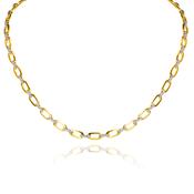 9ct Yellow Gold &amp; Diamond Alternating Necklace image