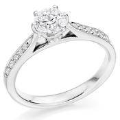 Platinum 0.92ct D SI1 Round Brilliant Cut Diamond Engagement Ring image