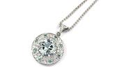 O'Dwyer 18 Carat White Gold Diamond and Aquamarine Pendant image