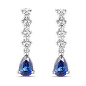 18k White Gold Sapphire Drop Earrings image