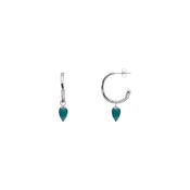 Juvi Sterling Silver Relic Iolite Drop Hoop Earrings