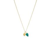 Juvi Gold Vermeil Relic Turquoise Droplet Charm Necklace