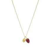 Juvi Gold Vermeil Relic Ruby Droplet Charm Necklace