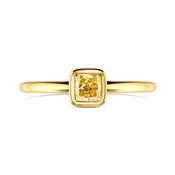 18k Cushion Cut 0.34ct Yellow Diamond Ring image