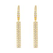 18k Gold Bar .54ct Diamond Droplet Earrings image