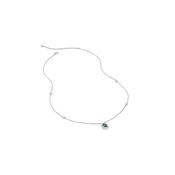 Emelie Emerald White Gold Pleatd Necklace