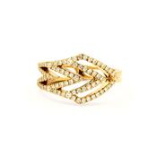 O'Dwyer 18k Yellow Gold Chevron Diamond Ring image