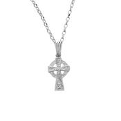Sterling Silver Baby Celtic Cross Pendant Necklace image