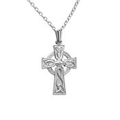 Sterling Silver Medium Celtic Cross Pendant Necklace image