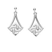 Silver Contempoary Celtic Drop Earrings