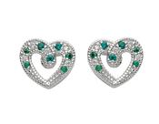 Sterling Silver Heart Cubic Zirconia Earrings image