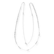 18k White Gold Rosario Diamond Long Necklace