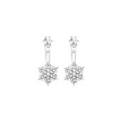 Snowflake Sterling Silver Crystal Stud Earrings