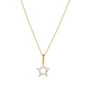 9k Yellow Gold Cubic Zirconia Pointed Star Pendant Necklace image