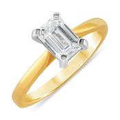 18k Yellow Gold Emerald Cut Lab Grown 1.01ct Diamond Ring image