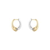 18k Yellow Gold &amp; Sterling Silver Reflect Earhoops image