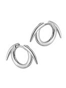 Quill Small Hoop Earrings - Silver image