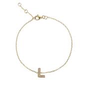 18k Yellow Gold Diamond Initial 'L' Bracelet