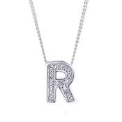 18k Diamond Initial "R" Pendant Necklace