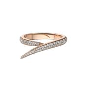 Interlocking Single Ring 18k Rose Gold Diamond Pave Ring