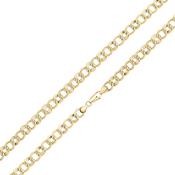 9k Yellow Gold Handmade 7mm Textured Double Curb Chain
