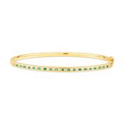 Weir Collection 9k Yellow Gold Emerald and Diamond Bangle image