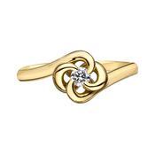 18k Gold Entwined Petal Flower Diamond Ring image