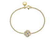 Entwined Diamond Petal Flower Bracelet in 18k Yellow Gold