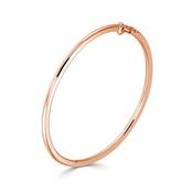 9k Rose Gold Polished Round Solid Bangle image