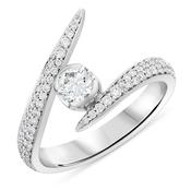 18k White Gold Interlocking Solitaire Ring image