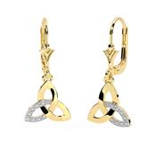 10k Yellow Gold Trinity Knot Drop Earrings image