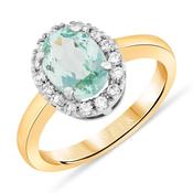 18k Yellow Gold Blue Tourmaline and Diamond Ring image