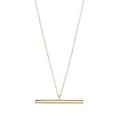 9k Gold T-Bar Pendant Necklace image