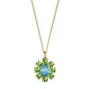 Claudia Yellow Gold Aqua &amp; Green Pendant Necklace image