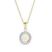 9k Yellow Gold Cz Claddagh Pendant Necklace image
