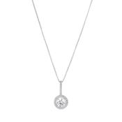 Silver Cubic Zirconia Drop Pendant Necklace image