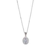 Sterling Silver and Cubic Zirconia Cluster Pendant Necklace image