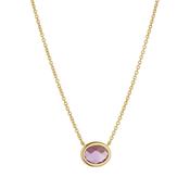 Sterling Silver Yellow Rubover Oval Amy Pendant Necklace