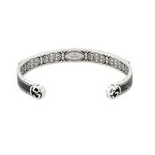 Interlocking Sterling Silver &amp; Black Enamel Bangle