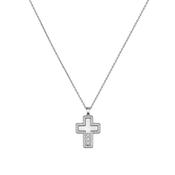 Happy Diamonds 18k White Gold Pave Cross Pendant Necklace image