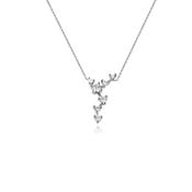 18K White Girl Small Blossom Pendant Necklace