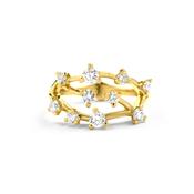 18K Yellow Gold Diamond Blossom Ring